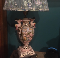 Porcelain unique Italian cherub lamp